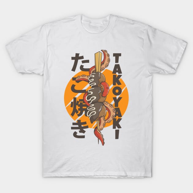 Food Asia Takoyaki Japanese Traditional Art Style T-Shirt by sorashop